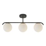 Nordlux Grant Pendelarmatuur Glas Zwart | Geschikt voor 3x E14